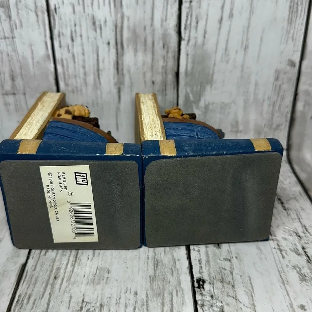 Vintage Noah’s Ark Book Ends Figi 1996 Children’s‎ Nursery Home Decor
